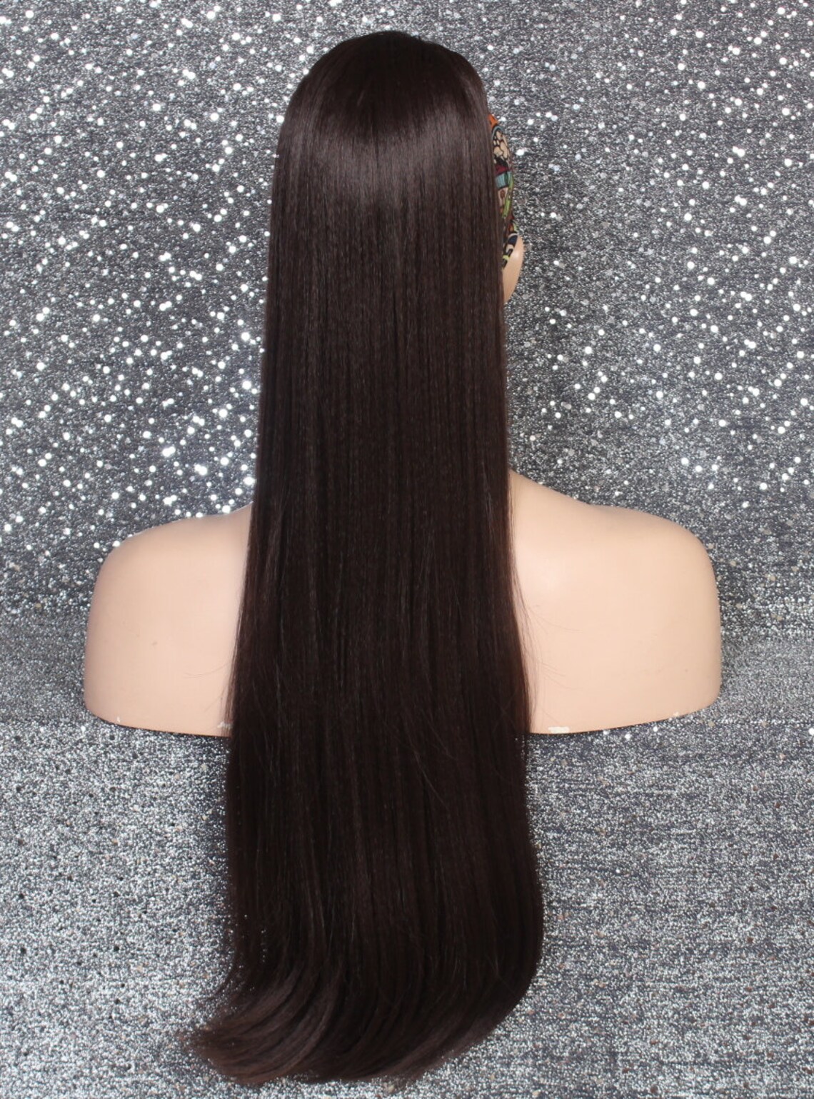 Dark Brown Human Hair Blend PONYTAIL Hair piece Drawstring | Etsy