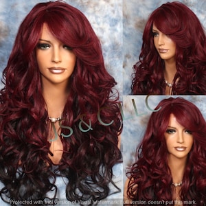 99J RED WINE BURGUNDY Deep Curly No Lace Full Weave Wig Human Hair Wigs  Cheap Full Machine Made Hair Wig for Black Women Women Wigs 