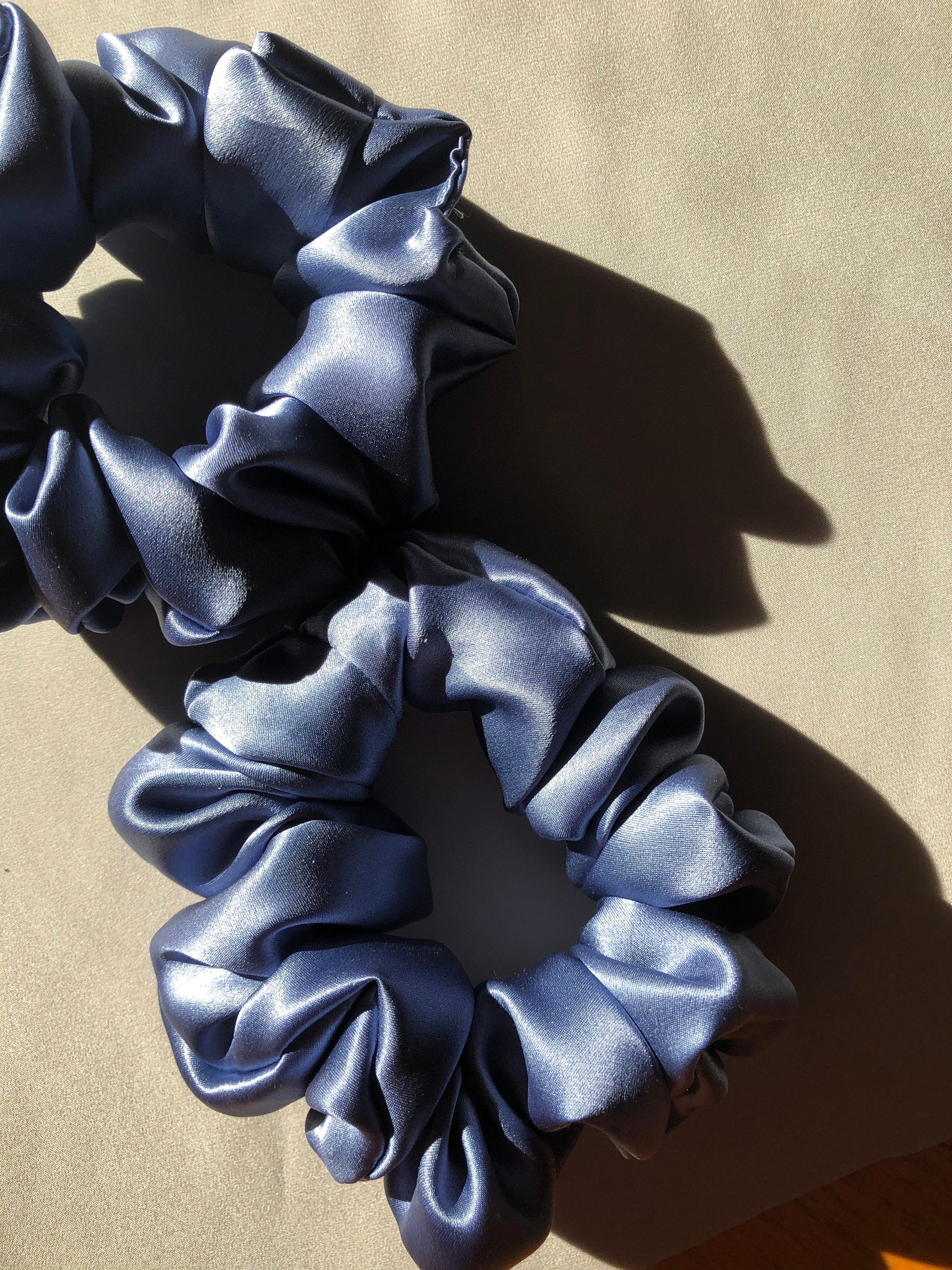 100 Pure Silk Scrunchies Blue Etsy