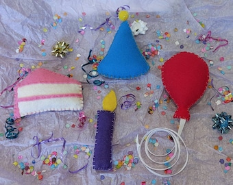 Birthday themed cat toys