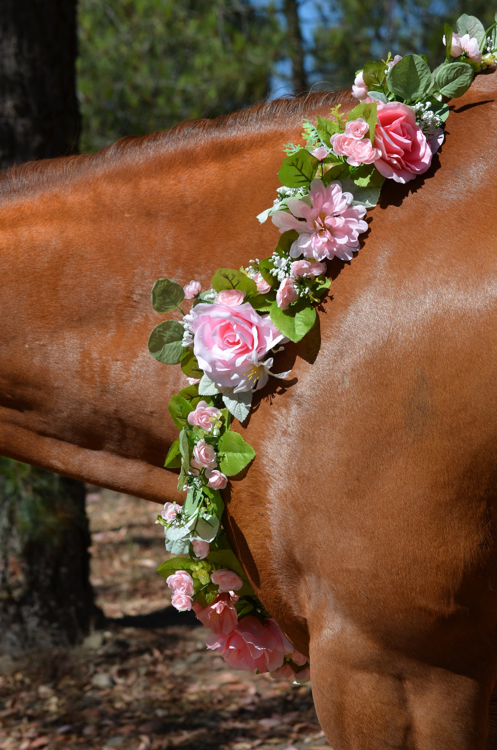 Horse Flower Garland Flower Garland Artificial Flower Etsy