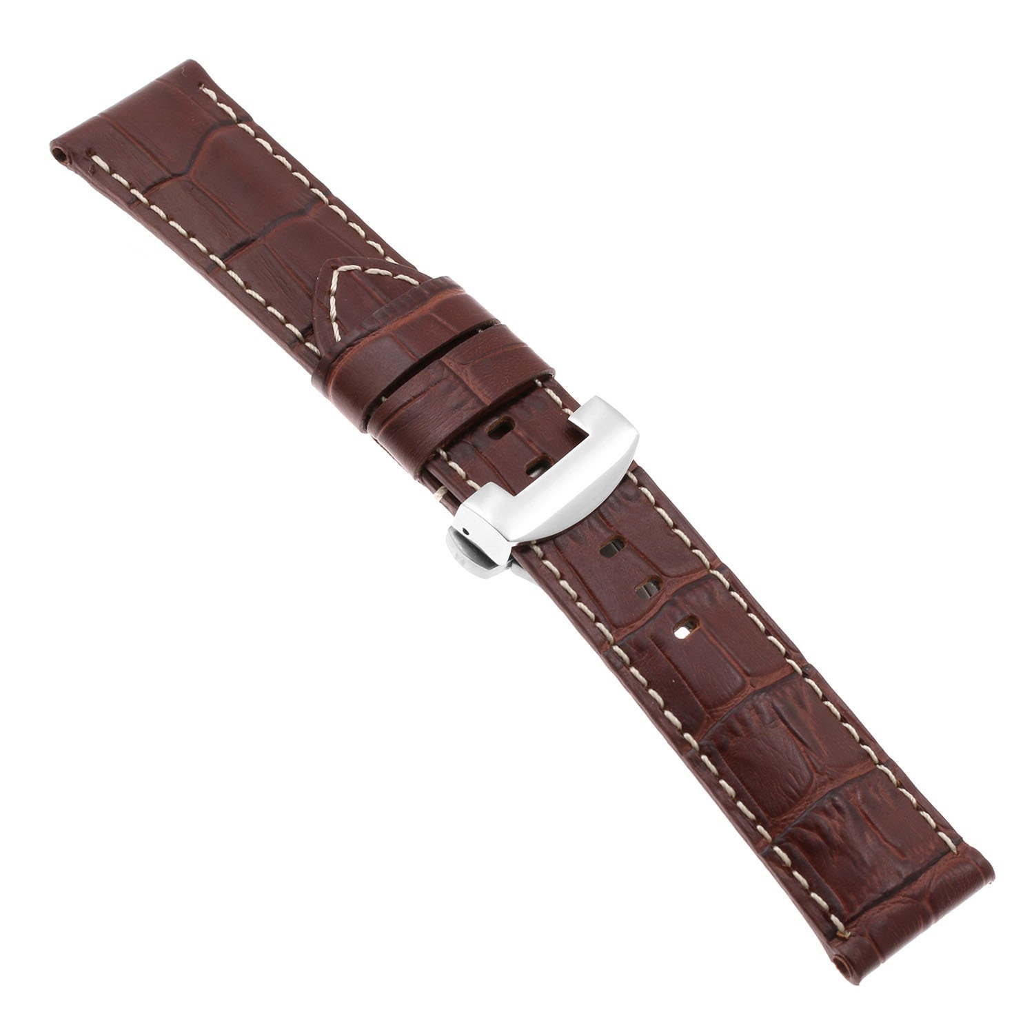 Croc Leather Strap with Deployant Clasp Etsy