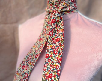 Foulard Carré Liberty En Soie 100% - Magnifique Vintage, Motif Géométrique, Fabriqué En Italie