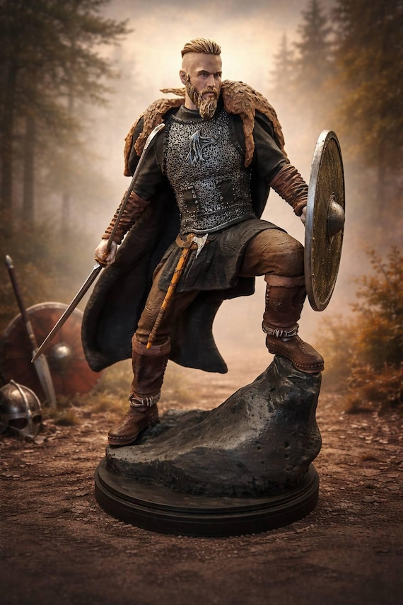 3D Printed Ragnar Lothbrok Viking Figure (32cm) - Etsy