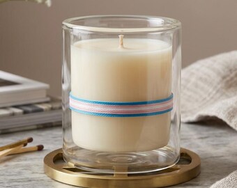 Happy Pride Trans Rainbow Flag Jar Filled Candle