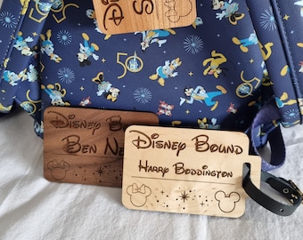 Disney Themed Luggage Tags - Disney bound luggage tags | Personalised luggage tags | Contact details for luggage | Walt Disney Inspired Tag