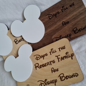 Disney Themed Whiteboard Countdown sign - Personalised Family holiday countdown, Whiteboard Disney countdown, Disney Bound whiteboard