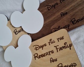 Disney Themed Whiteboard Countdown sign - Personalised Family holiday countdown, Whiteboard Disney countdown, Disney Bound whiteboard