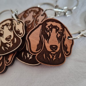 Dachshund Keyring - Personalised Dog Face Keyring | Sausage Dog Keychain | Pet loss | Pet Remembrance | Pet Name Key chain