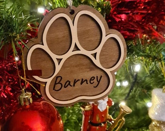 Paw Print Tree decoration - Christmas Decoration| Pet ornament| Personalised decoration