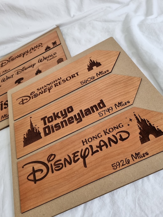 ディズニー風サイン - ディズニーパークまでの距離表示サイン