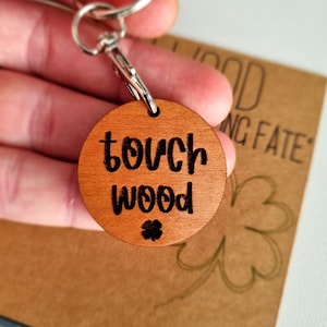 Touch Wood Charm - Lucky Charm Keyring | Touch Wood Keyring | Good Luck Charm