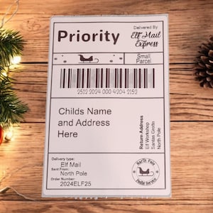 Etiqueta de envío de Navidad personalizada: etiqueta personalizada, etiqueta de correo de Navidad, etiqueta de Papá Noel, etiqueta de correo de duende