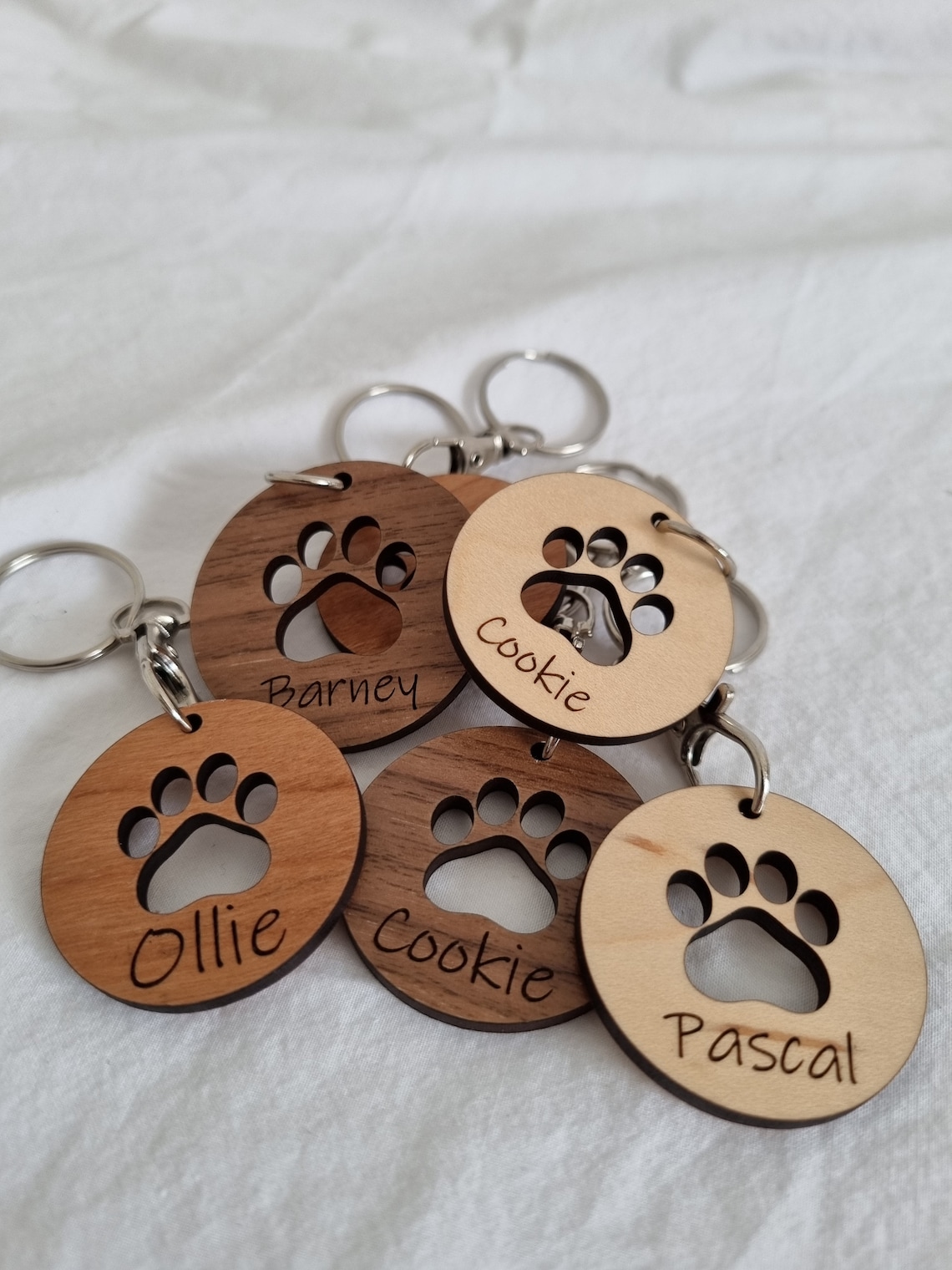 Paw Print Keyring Personalised Keyring Dog Name Paw Print Etsy