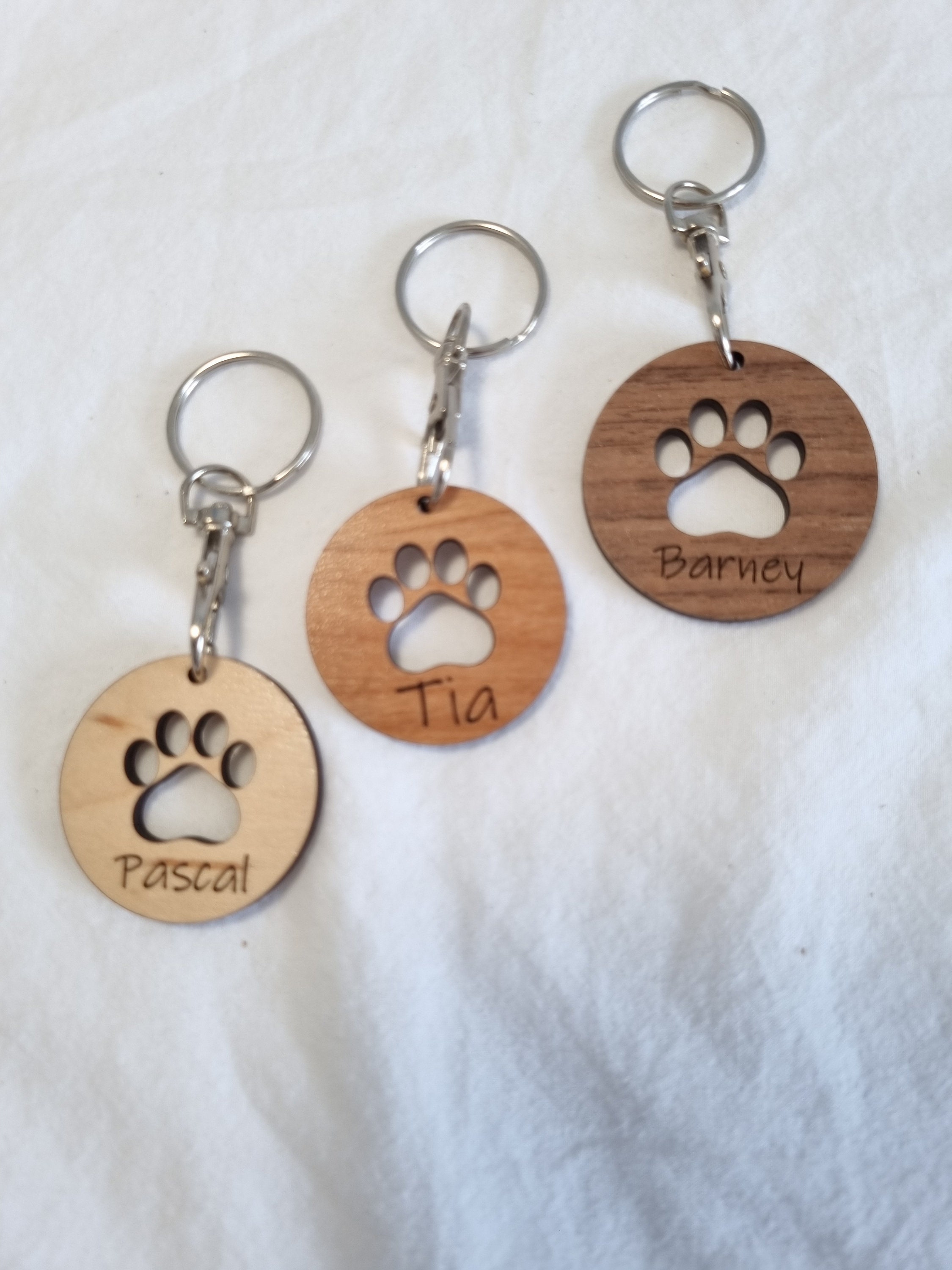 Paw Print Keyring Personalised Keyring Dog Name Paw Print Etsy UK