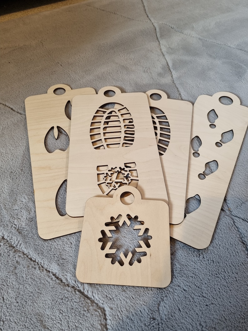Stencil impronte di Babbo Natale, stencil orme di Babbo Natale, magia natalizia di Babbo Natale, kit stivali di Babbo Natale, impronta di scarpa di Babbo Natale, stencil renna di Babbo Natale