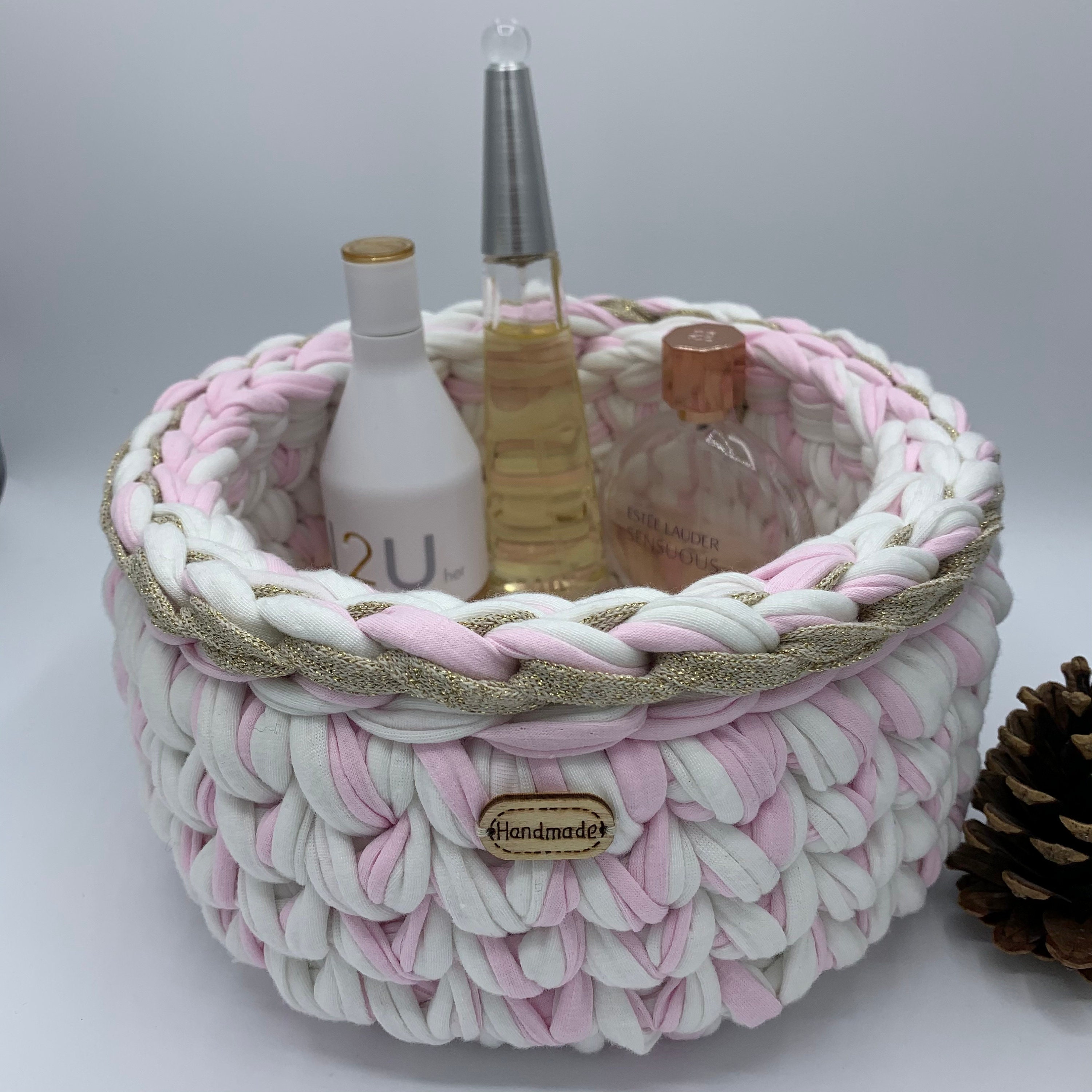 Bathroom Storage Basket Pink Storage Basket Bedroom Storage Etsy