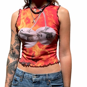 Y2k Sheer Tank Top - Etsy