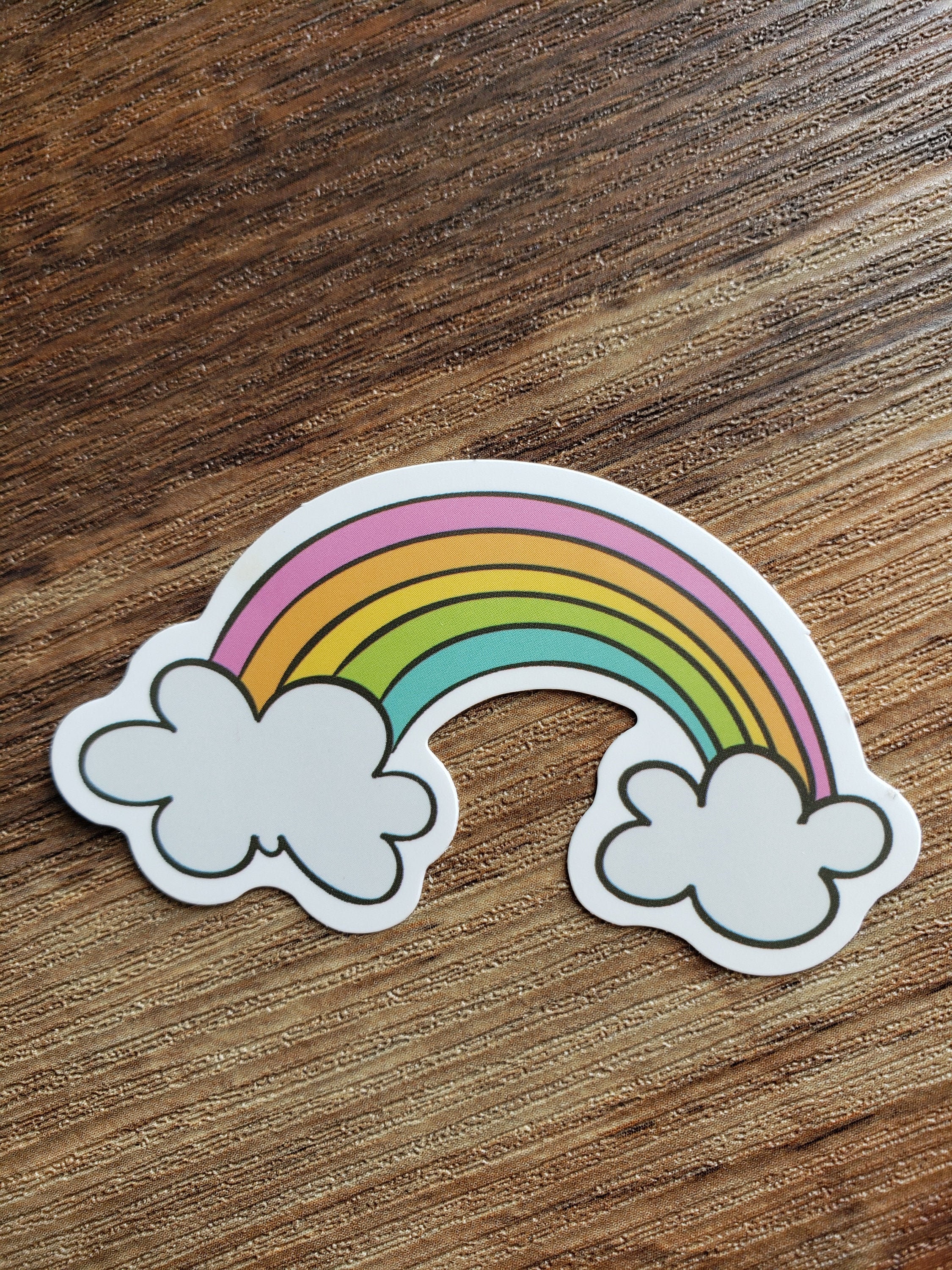 Pastel Rainbow & Cloud Sticker Decal Rainbow Decal Etsy