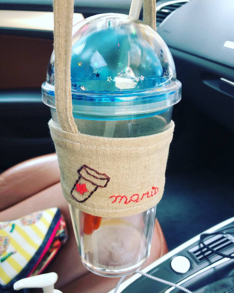 Portable beverage cup holder tote sleeve for coffee tea boba Etsy