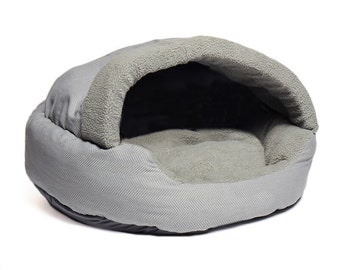 large hooded dog bed