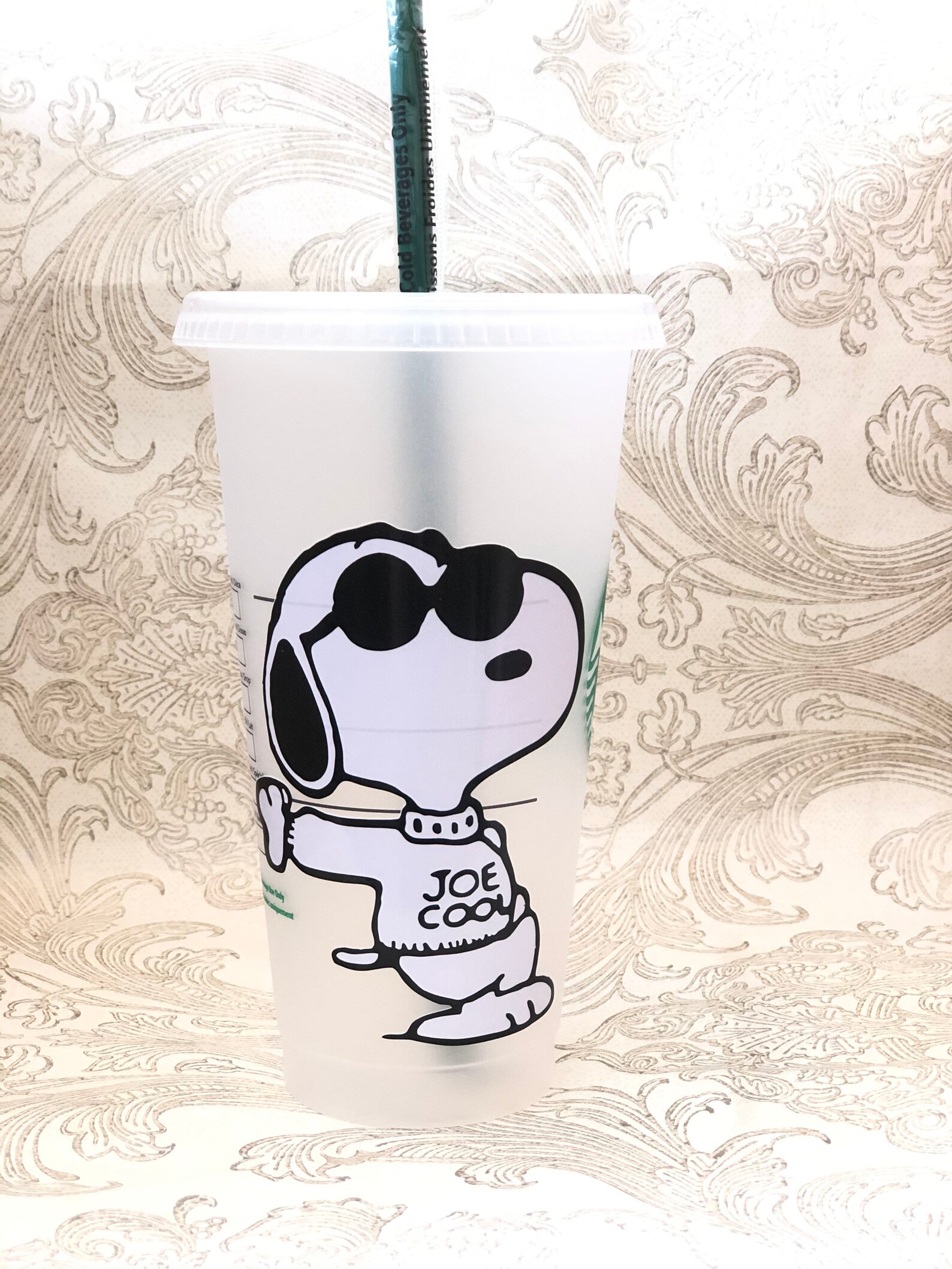 Snoopy Starbucks Cold Cup Customized 24oz Starbucks cup Etsy