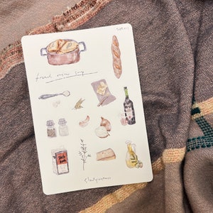 le mie ricette preferite #1, fogli adesivi per amanti della cucina e della cucina, adesivi per giornali di proiettili bujo, foglio adesivo per planner, adesivo estetico