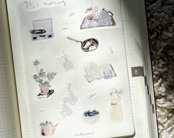 Morning Routine Sticker Sheet, Bujo Planner Stickers