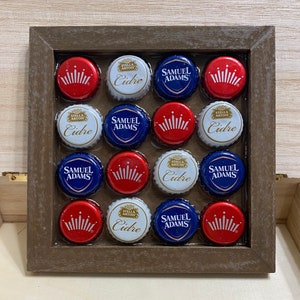 All-American Red/White/Blue Bottle Cap Wall Art - 6”x6”