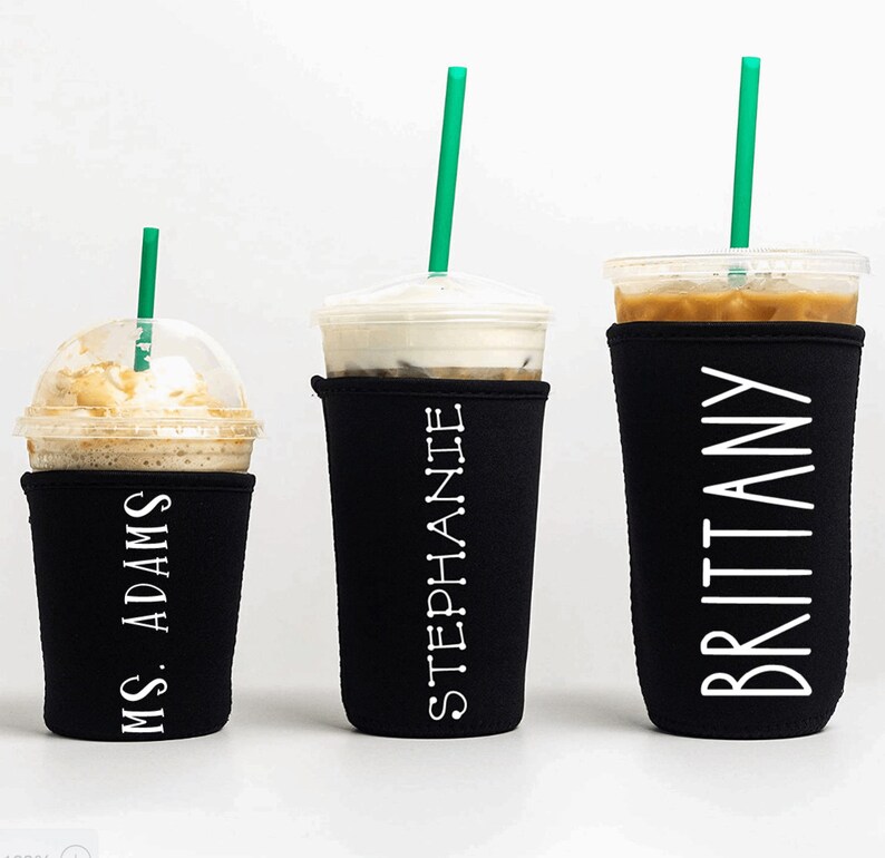 Cold Drink Sleeve // Personalized Drink Sleeve // Monogram Etsy