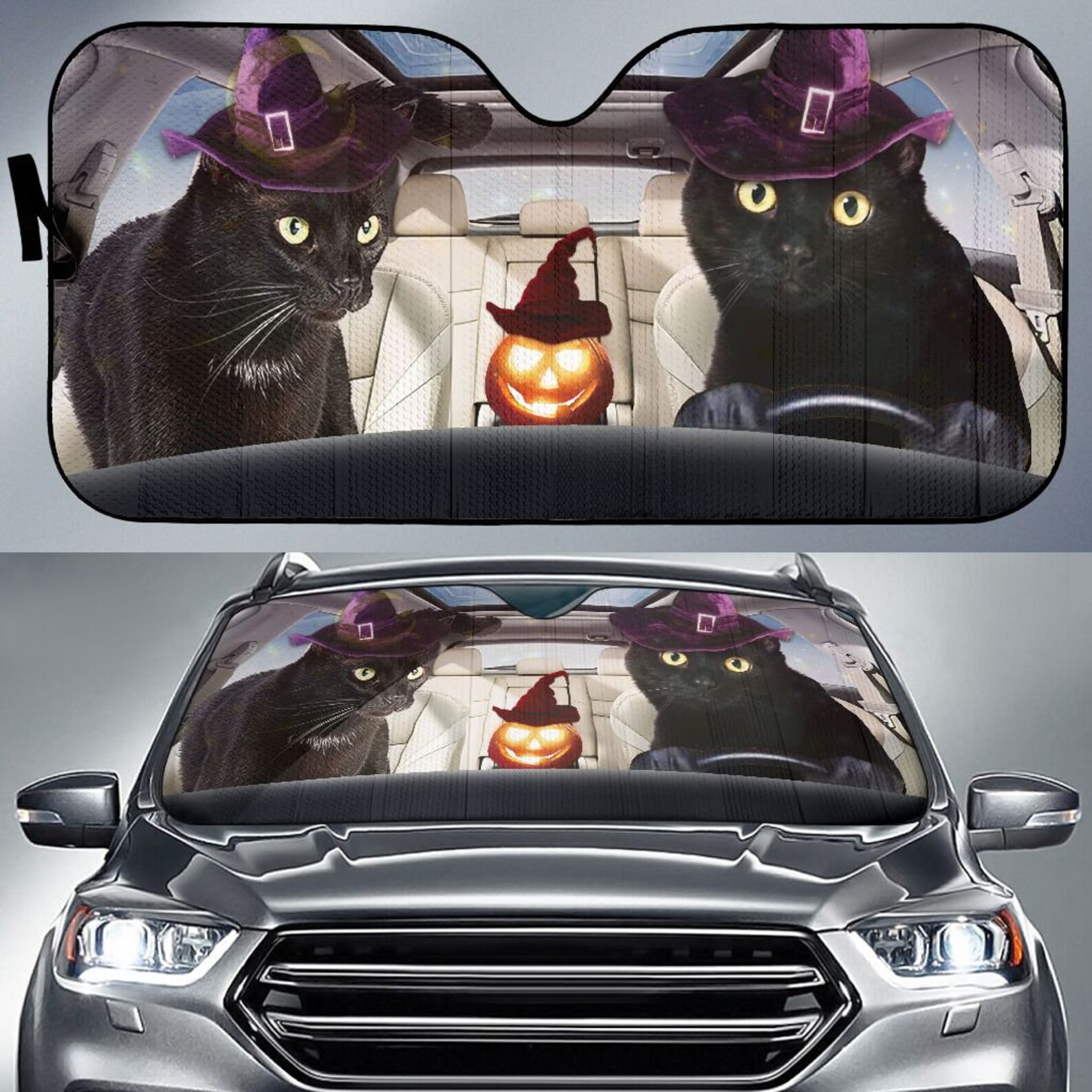 Black Cat Halloween Auto Sun Shade Car Accessories Etsy