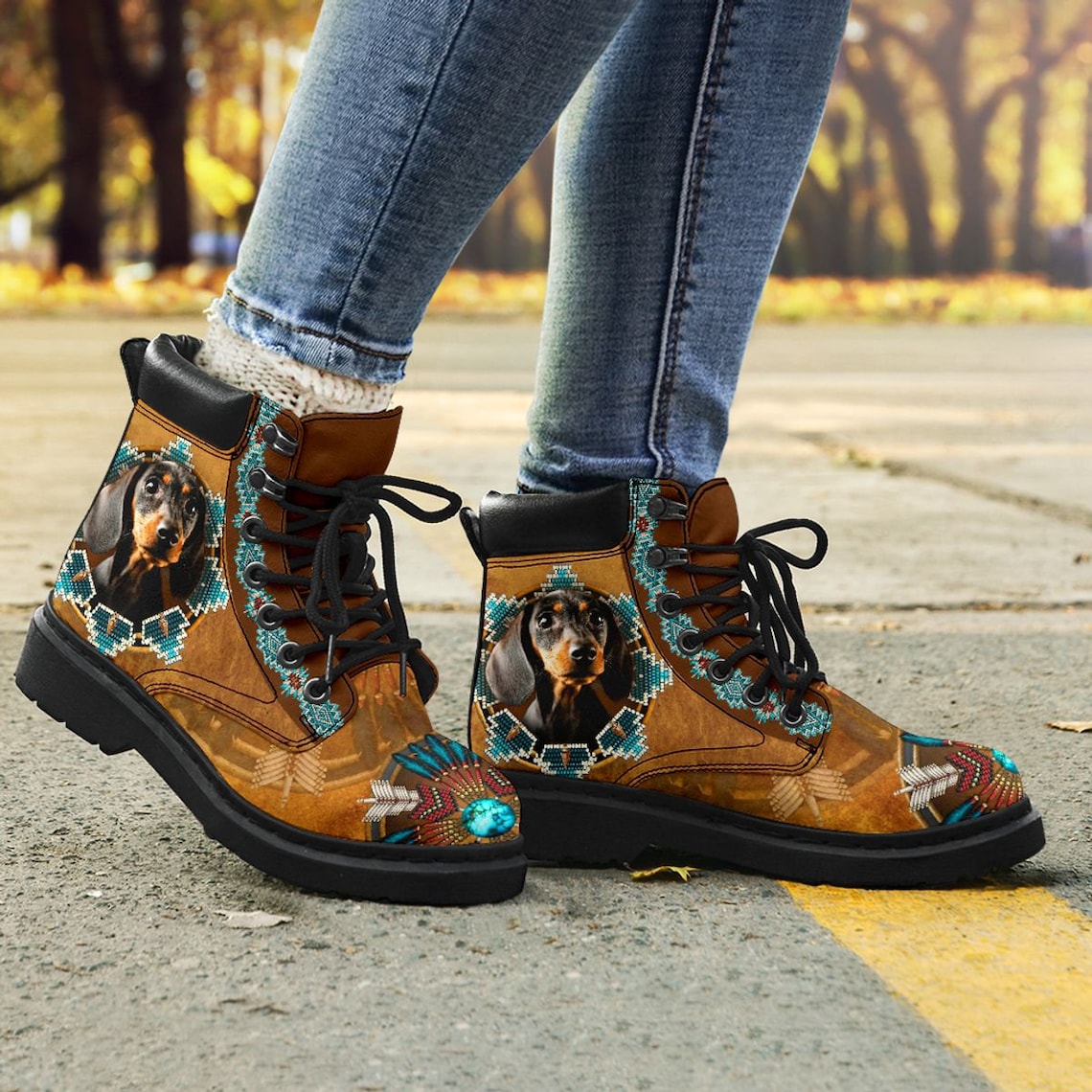 Dachshund All Season Boots1 Vegan Leather Combat Boots Classic Etsy