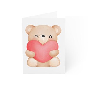 No puedo soportar estar sin ti, tarjeta de felicitación para el día de San Valentín con un oso sosteniendo un corazón, juego de 1, 10, 30, 50 piezas, tarjetas de amor, tarjeta romántica