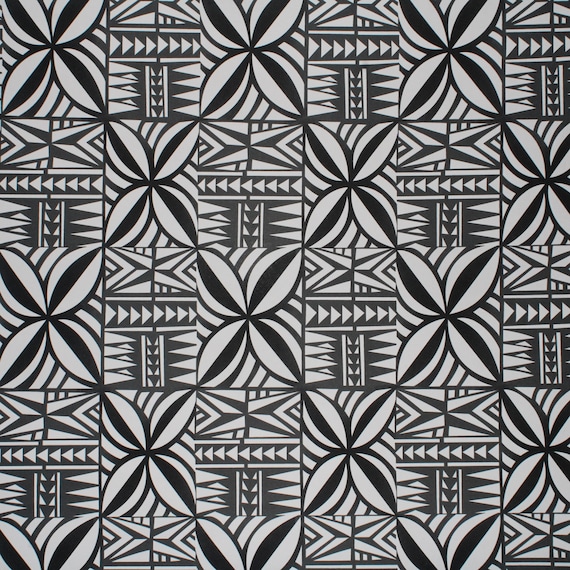 Samoan Design Stretch Print Fabric Black/white - Etsy