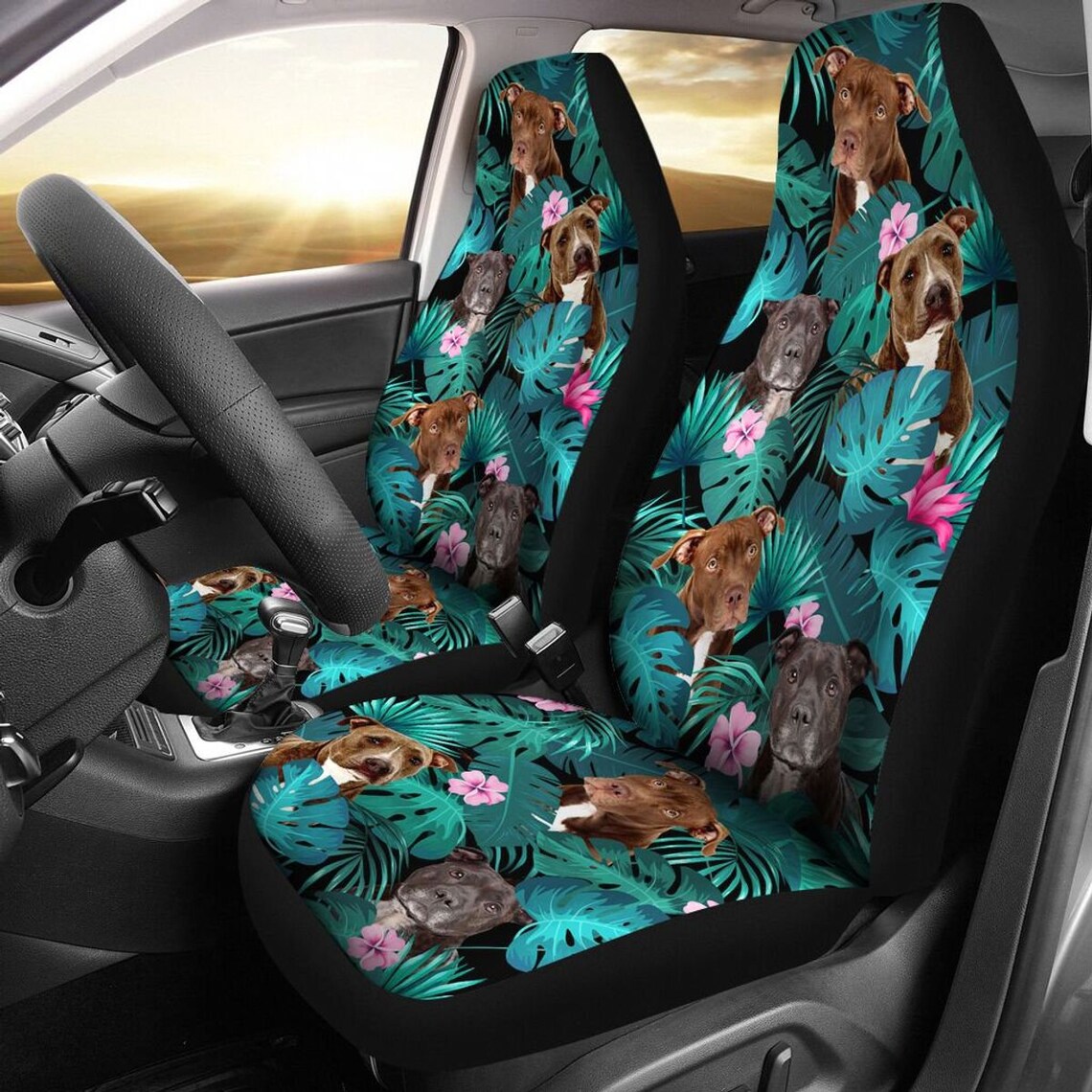 Pitbull Seat Covers Exotic Animal Car Seat Covers Animal Etsy