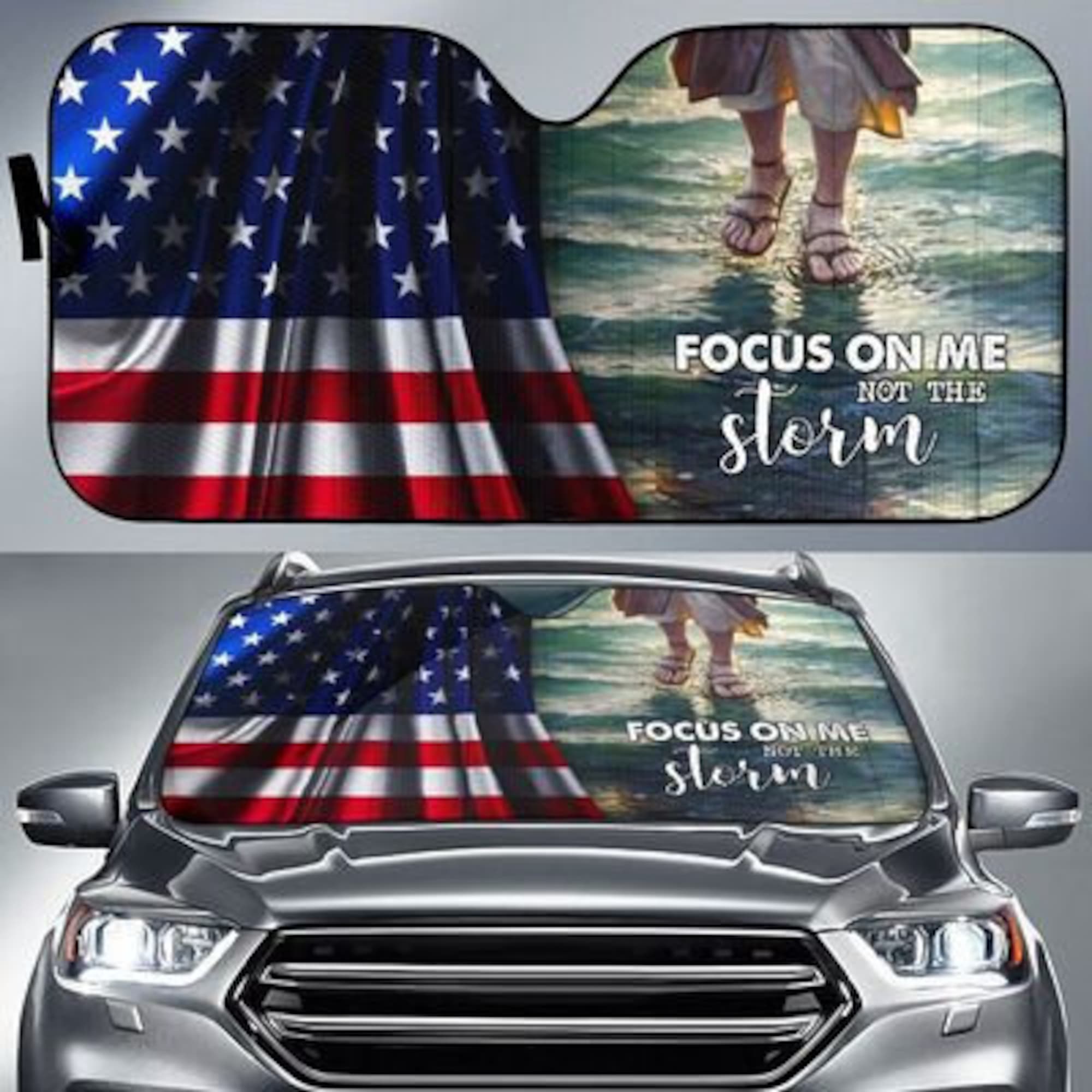 Discover God Focus On Me Not The Storm Auto Sun Shade Car Accessories