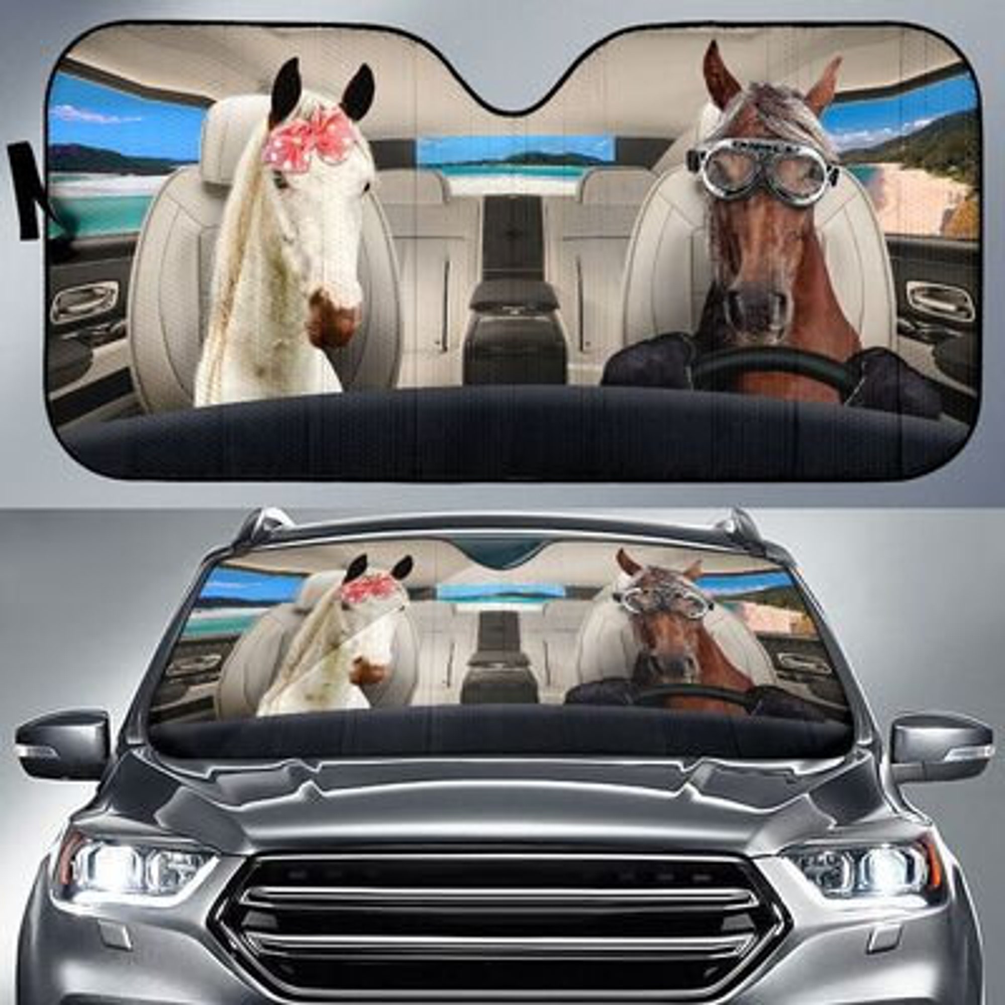Horse Safe Driver Auto Sun Shade Car Accessories, Personalized Sunshade