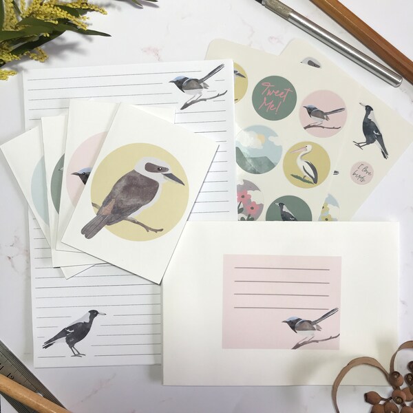 letter writing paper australia Australian Birds Letter Writing Set. note paper, stationery, pen pal kit.