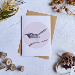 Wren Handmade Greeting Card - illustrated birthday card, artist print, blank inside