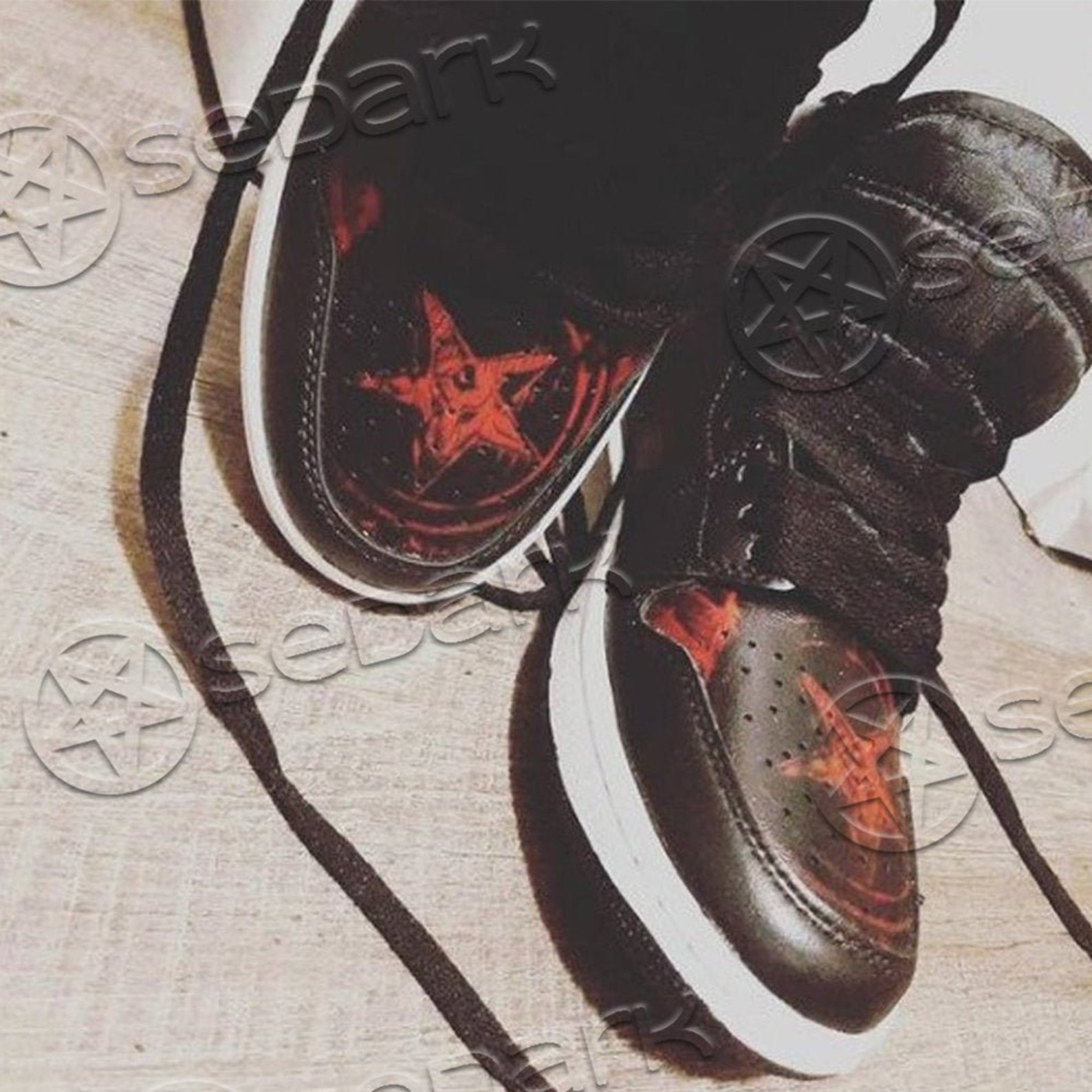 satanic nike shoes with blood