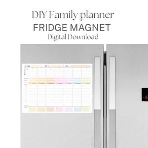 Familjens veckoplanerare kylskåpsmagnet | Utskrivbar kommandocentral | Rutinschema (digital nedladdning)