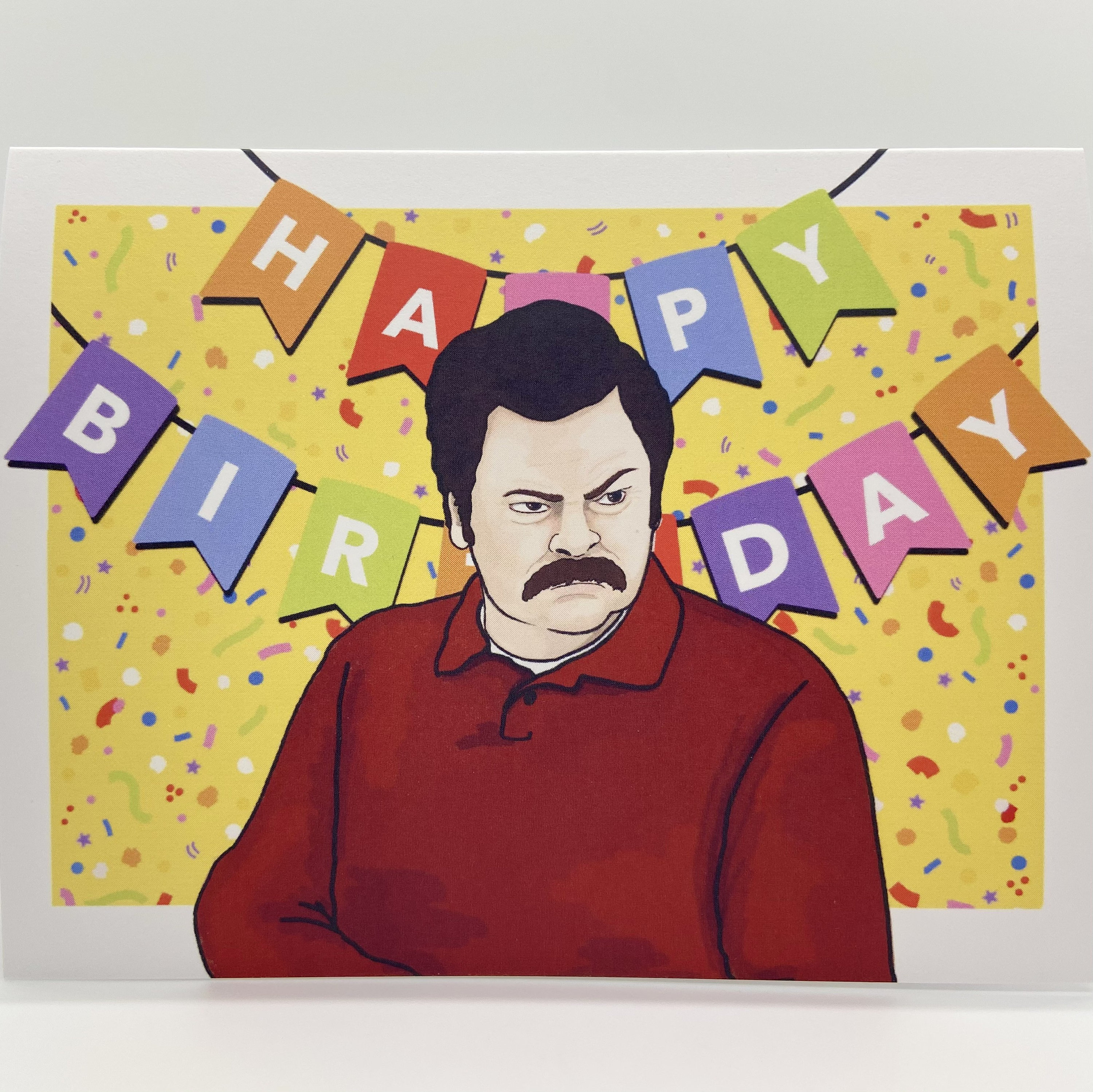 Ron Swanson Parks And Recreation Birthday Card Etsy