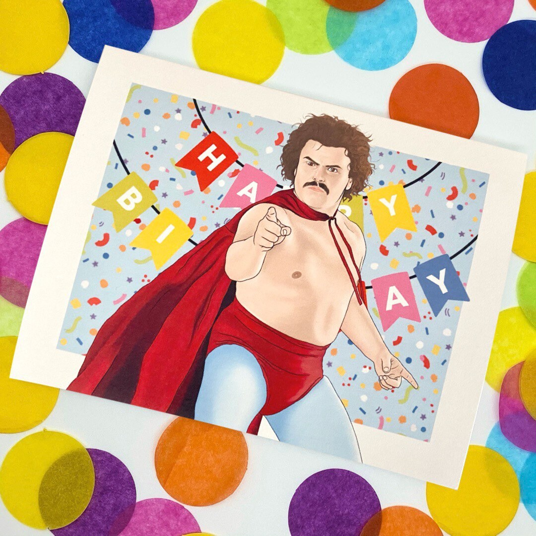 Nacho Libre Jack Black Birthday Card Etsy