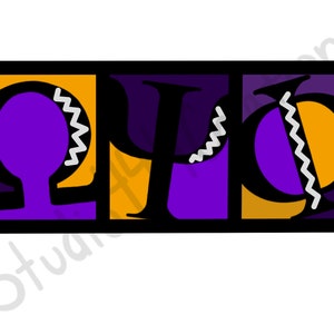 Pode incluir: Um design gráfico roxo, amarelo e preto com as letras "QPC" em uma fonte estilizada.