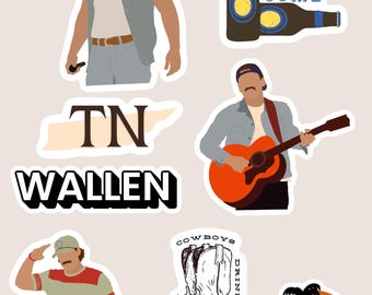 Country-Musik inspiriert Aufkleber | Tennessee Cowboy Ästhetik | Fan Made Stickers für Laptop, Journal & Scrapbook