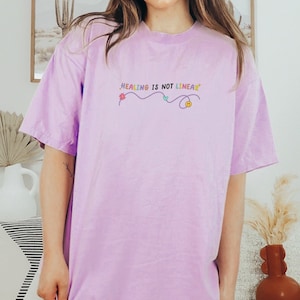 Healing is not linear tee / Body Positivity tshirt / Maternal Mental Health tee / Mental Health gifts image 1