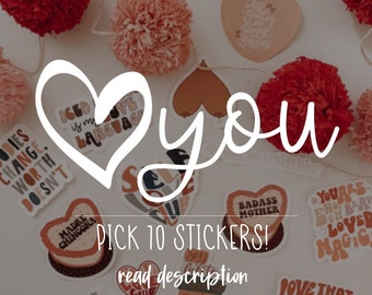 Pick 10 Stickers | Self Love Sticker Pack | Mom Sticker Pack | Motherhood | Pumping Sticker | Mama Decal | Breastfeeding | Breastmilk |