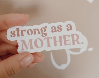 RETRO Stong as a Mother Sticker | Motherhood Sticker | Mother's Day gift | National Woman's day gift