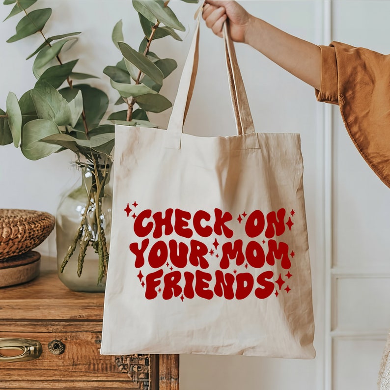 Check on your mom friends grocery tote bag image 1
