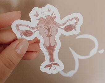 Floral Uterus Waterproof Sticker | Mother's Day Sticker | Mother's Day Gift